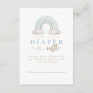 Boho Watercolor Rainbow Baby Shower Diaper Raffle Enclosure Card