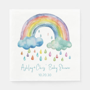 Boho Watercolor Rainbow Baby Shower Napkin