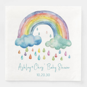 Boho Watercolor Rainbow Baby Shower Napkin