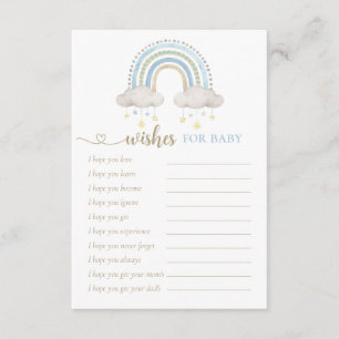 Boho Watercolor Rainbow Baby Shower wishes Enclosure Card