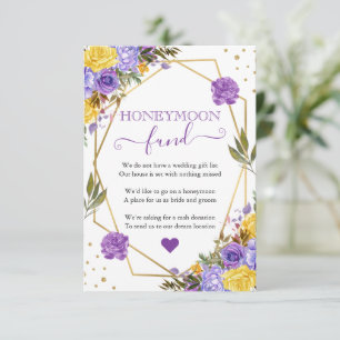 Boho Watercolor Spring Flowers Honeymoon Fund Enclosure Card