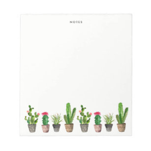 Boho Watercolor Succulents Personalized Notepad