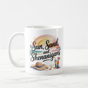 Boho Watercolor Sunset Quote Tropical Summer Coffee Mug