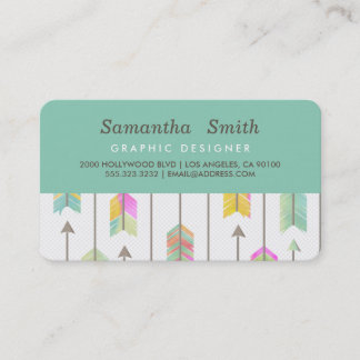 Boho Watercolor Tribal Arrows Professional Business Card