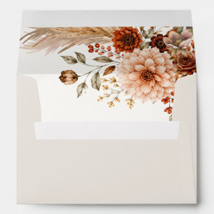 Boho Watercolor Wedding Envelope Warm Autumn
