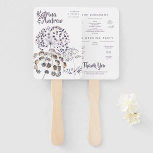 Boho Watercolor Wedding Program Fans