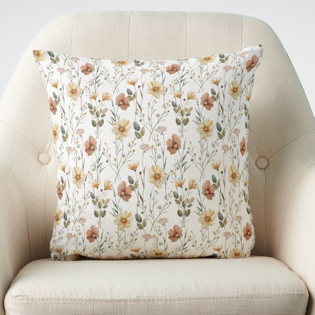 Boho Watercolor Wildflower Cushion (Creator Uploaded)