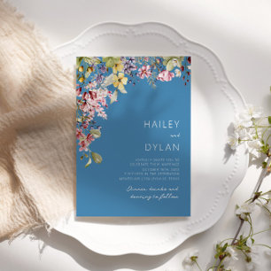Boho Watercolor Wildflower Meadow Wedding Invitation
