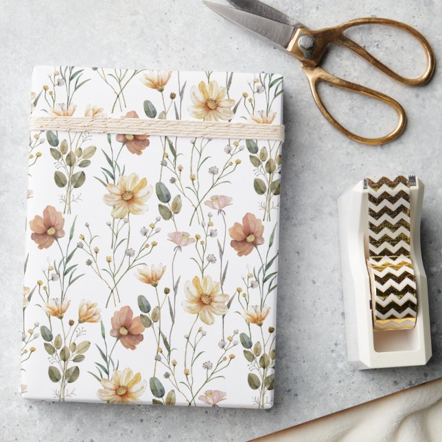 Boho Watercolor Wildflower Wrapping Paper (Creator Uploaded)