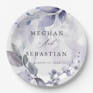 BOHO Watercolor Woodland Foliage  Paper Plate