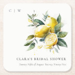 Boho Watercolor Yellow Lemon Garden Bridal Shower Square Paper Coaster<br><div class="desc">Boho Watercolor Yellow Lemon Garden Theme Collection.- it's an elegant script watercolor Illustration of boho yellow lemon bunch perfect for your summer spring and country boho wedding & parties. It’s very easy to customise, with your personal details. If you need any other matching product or customisation, kindly message via Zazzle....</div>