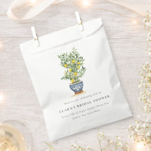 Boho Watercolor Yellow Lemon Tree Bridal Shower Favour Bag