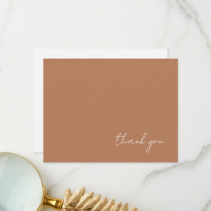 Boho Watercolour Abstract Caramel Mocha Thank You Card