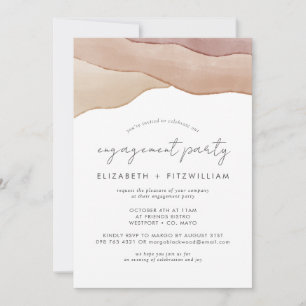Boho Watercolour Abstract Engagement Party   Invitation