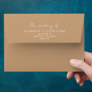 Boho Watercolour Abstract Gentle Fawn Wedding Envelope