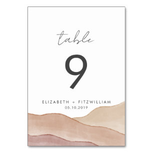 Boho Watercolour Abstract Table Number