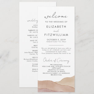 Boho Watercolour Abstract Wedding Ceremony Program
