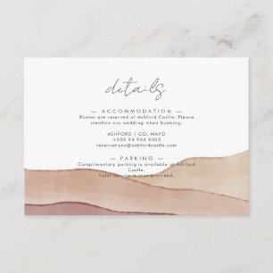 Boho Watercolour Abstract Wedding Details Enclosure Card