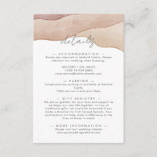 Boho Watercolour Abstract Wedding Details Enclosure Card