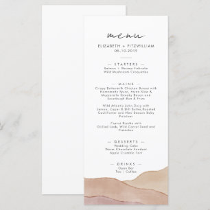 Boho Watercolour Abstract Wedding Dinner Menu