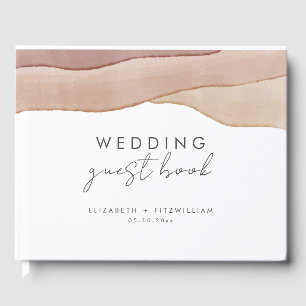 Boho Watercolour Abstract Wedding Guest Book