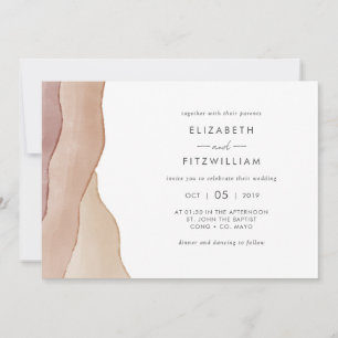 Boho Watercolour Abstract Wedding Invitation