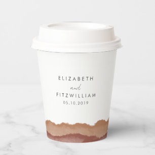 Boho Watercolour Abstract Wedding Paper Cups