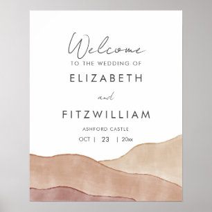 Boho Watercolour Abstract   Wedding Welcome Poster