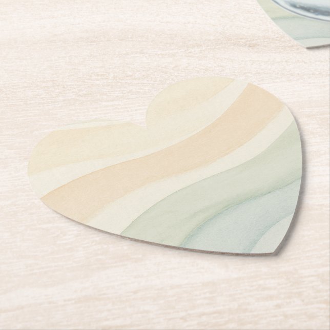 Boho Waves Design Paper Coaster (Angled)