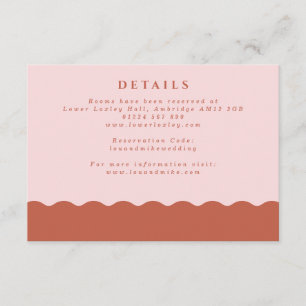 Boho Wavy Edge Blush & Terracotta Wedding Details Enclosure Card