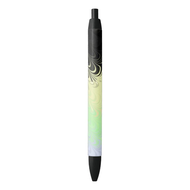 Boho Wavy Marbled Abstract Cassgender Pride Flag Black Ink Pen (Front Vertical)