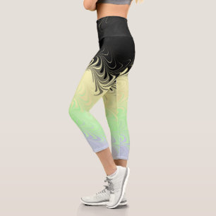 Boho Wavy Marbled Abstract Cassgender Pride Flag Capri Leggings
