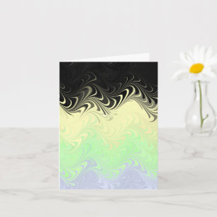 Boho Wavy Marbled Abstract Cassgender Pride Flag Card