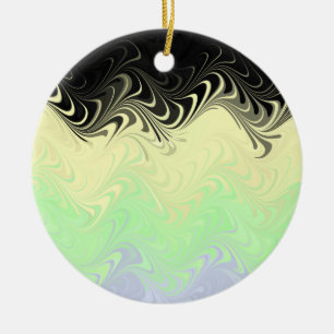 Boho Wavy Marbled Abstract Cassgender Pride Flag Ceramic Ornament