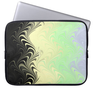 Boho Wavy Marbled Abstract Cassgender Pride Flag Laptop Sleeve