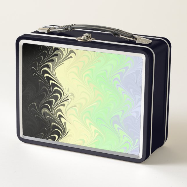 Boho Wavy Marbled Abstract Cassgender Pride Flag Metal Lunch Box (Front)