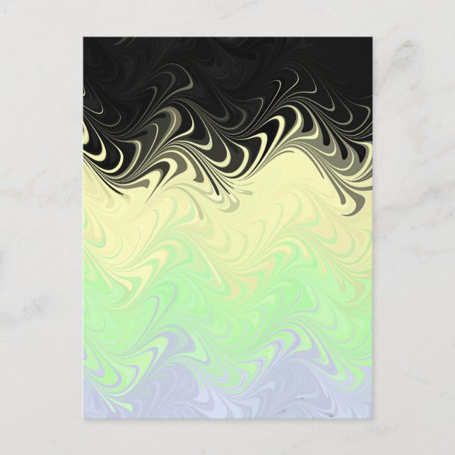 Boho Wavy Marbled Abstract Cassgender Pride Flag Postcard (Front)