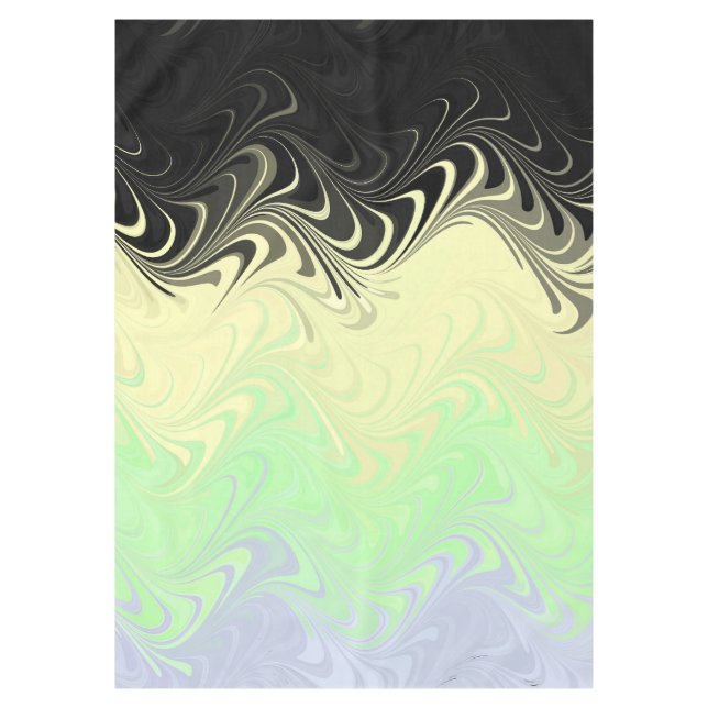Boho Wavy Marbled Abstract Cassgender Pride Flag Tablecloth (Front)
