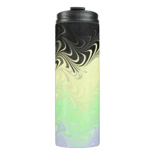 Boho Wavy Marbled Abstract Cassgender Pride Flag Thermal Tumbler