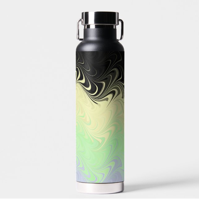 Boho Wavy Marbled Abstract Cassgender Pride Flag Water Bottle (Front)