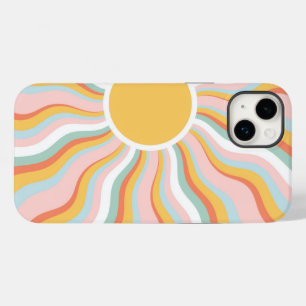 Boho Wavy Sun Rays Retro Design Case-Mate iPhone 14 Plus Case