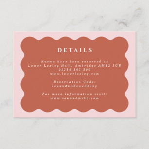 Boho Wavy Terracotta & Blush Wedding Details Enclosure Card