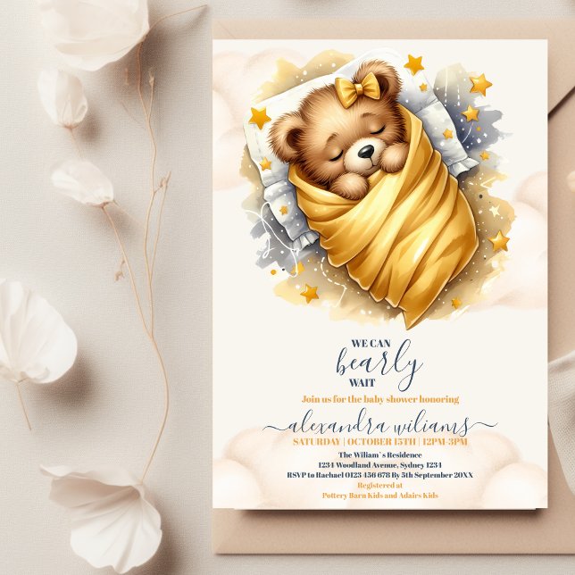 Boho We Can Bearly Wait Baby Shower Invitation (Creator Uploaded)