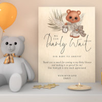 Boho We Can Bearly Wait Baby Shower Thanks