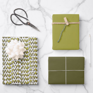 Boho Weave Faux Texture-Yellow Wrapping Paper Sheet