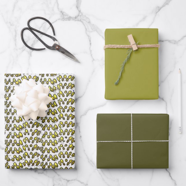 Boho Weave Faux Texture-Yellow Wrapping Paper Sheet (Front)