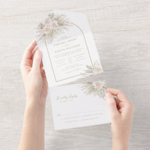 Boho Wedding All In One Invitation