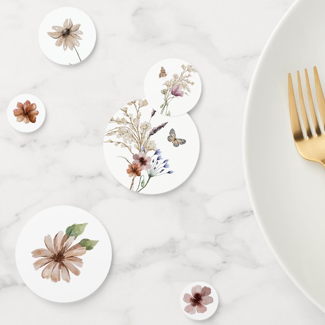 Boho Wedding Confetti (Boho Watercolor Wildflower Wedding Confetti by Painted Paperie
)