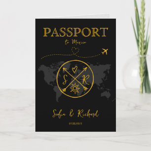 Boho Wedding Destination Passport Map QR Code Invitation