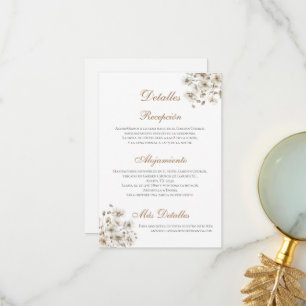 Boho Wedding Details in Spanish Thank You Card